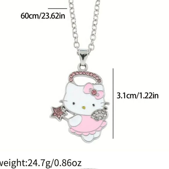 Silver & Pink Hello Kitty Necklace & Bracelet Set - Picture 2 of 7